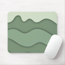 Modern Sage Mint Vågig Musmatta
