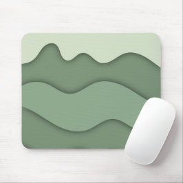 Modern Sage Mint Vågig Musmatta