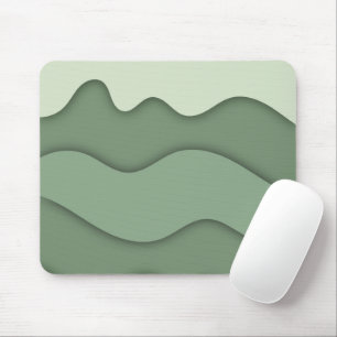 Modern Sage Mint Vågig Musmatta