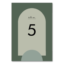 Modern Sage Moss Grönt Boho Arch Geometric Bröllop Bordsnummer