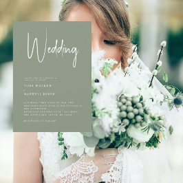 Modern Sage No Parents Wedding Invitation Inbjudningar