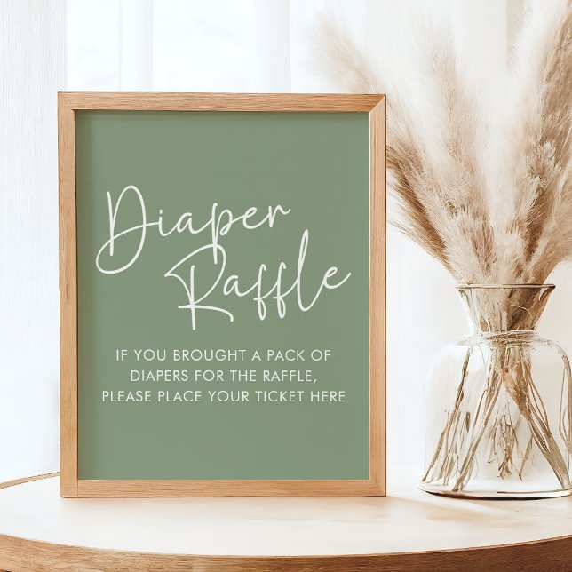 Modern Sage Oh Baby Simple Baby Diaper Raffle Poster (Skapare uppladdad)
