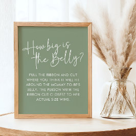 Modern Sage Oh Baby Simple Belly Guessing Game Poster