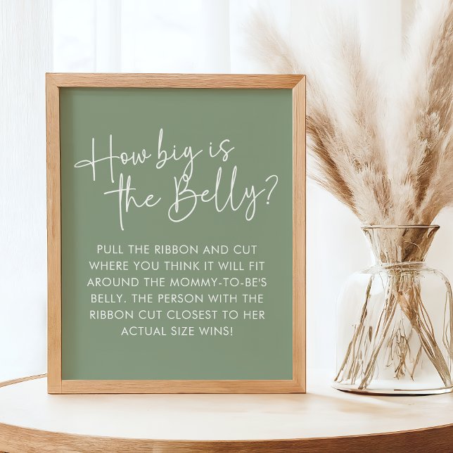Modern Sage Oh Baby Simple Belly Guessing Game Poster (Skapare uppladdad)