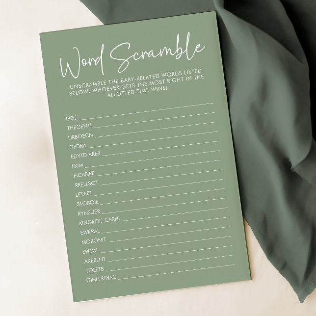 Modern Sage Oh Baby Simple Ord Scramble Game (Skapare uppladdad)