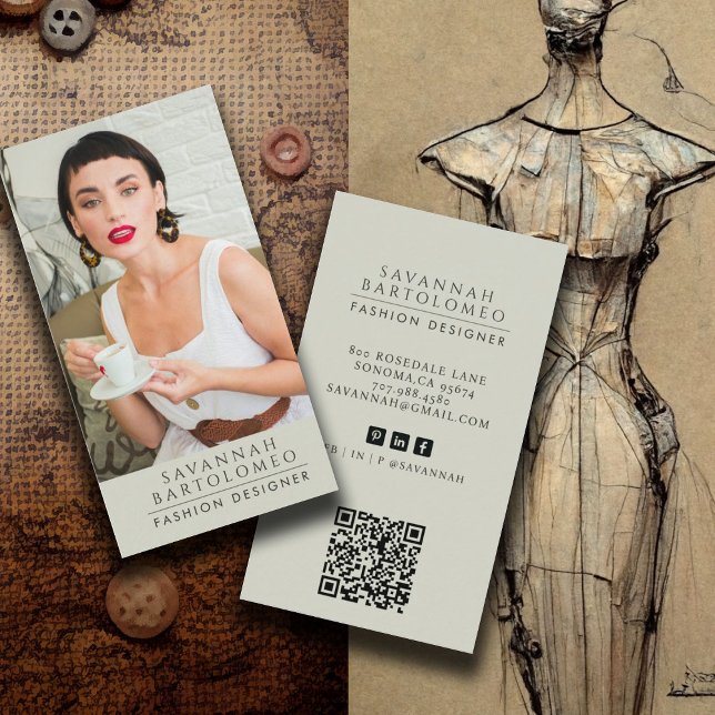 Modern Sage Professionell Business Photo Visitkort (Skapare uppladdad)