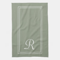 Modern Sage & Vitrandig Monogram Personlig 
