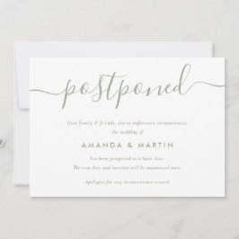 Modern Sagegrön bröllopsförsening Meddelande