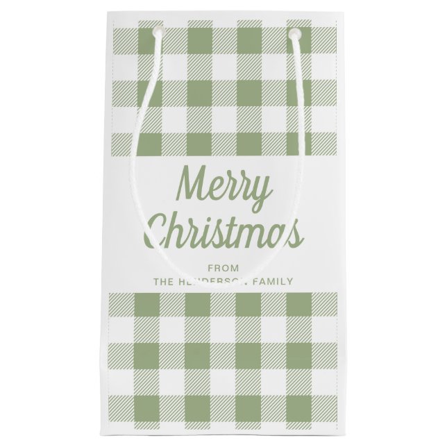Modern Sagegrön Karo Glad Jul  (Framsidan)