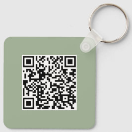 Modern Sagegrön QR-kod Affärsbefrämjande Nyckelring