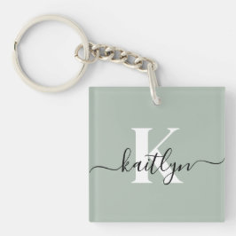 Modern sagegrön scriptmonogram