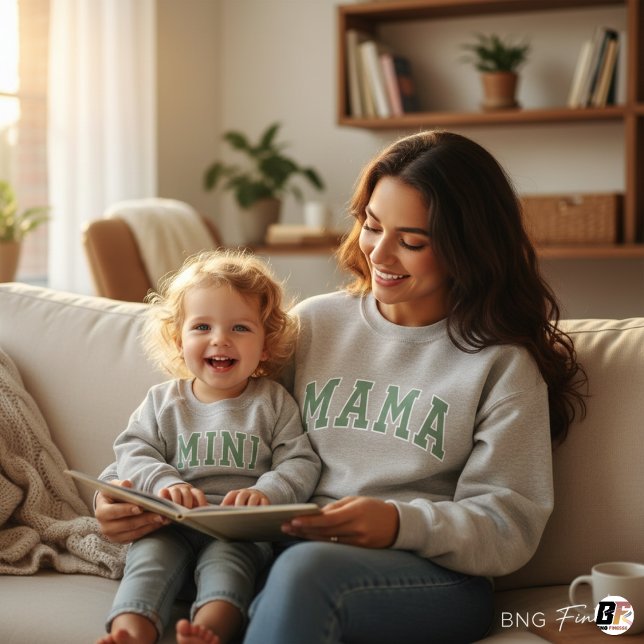 Modern Sagegrön Varsity Mama Minimalist Mamma T Shirt (Skapare uppladdad)