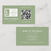 Modern Saggrön QR-kod Minimalistisk Anpassad Logot