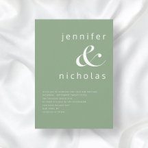 Modern Saggrön Typografi Bröllop