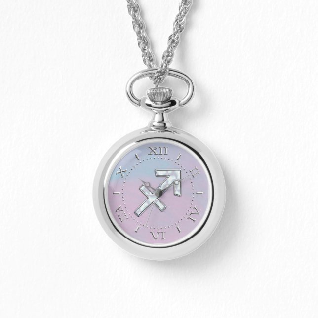 Modern Sagittarius Zodiac Mor i Pearl Dial Armbandsur (Framsida)