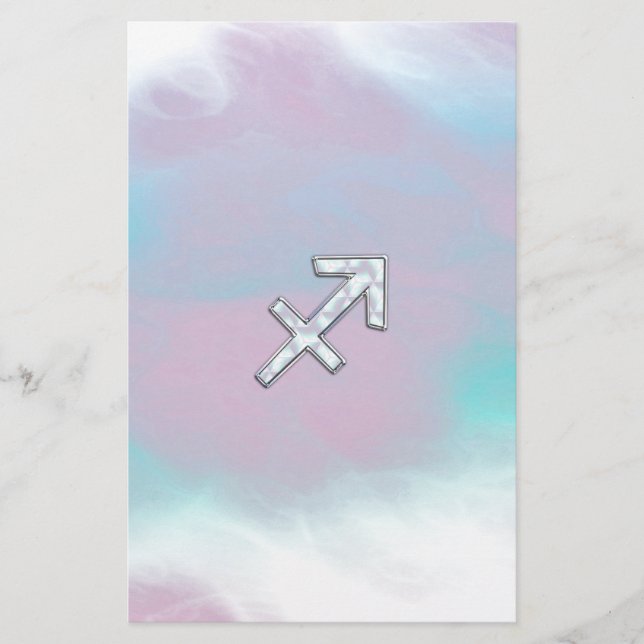 Modern Sagittarius Zodiac Mor i Pearl Stil Brevpapper (Framsida)