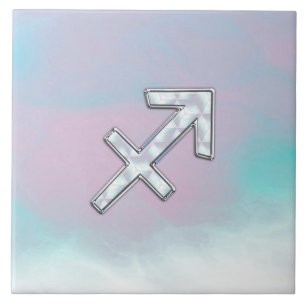 Modern Sagittarius Zodiac Mor i Pearl Stil Kakelplatta