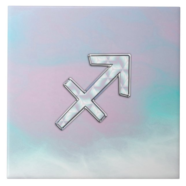 Modern Sagittarius Zodiac Mor i Pearl Stil Kakelplatta (Framsidan)
