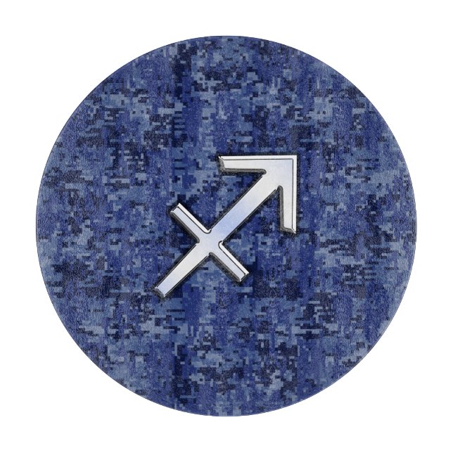 Modern Sagittarius Zodiac Sign Navy Digital Camo (Framsidan)