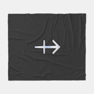 Modern Sagittarius Zodiac-tecken på Snake Skin Fleecefilt