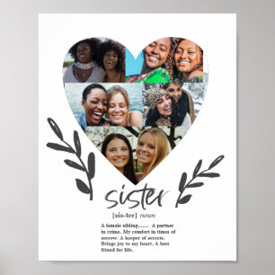 Modern saisters foto Heart Poster