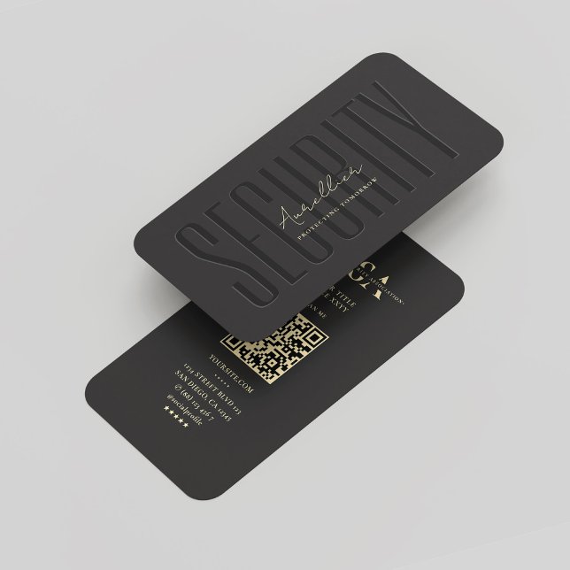 Modern säkerhet, Monogram Black Visitkort (Modern Security Monogram Black Business Card
)