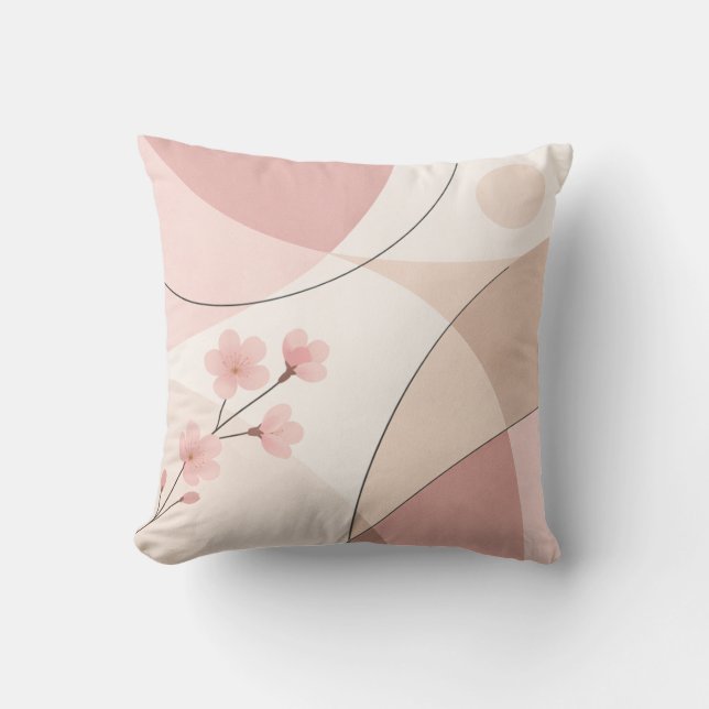 Modern Sakura Minimalist Geometric Pillow Kudde (Framsida)
