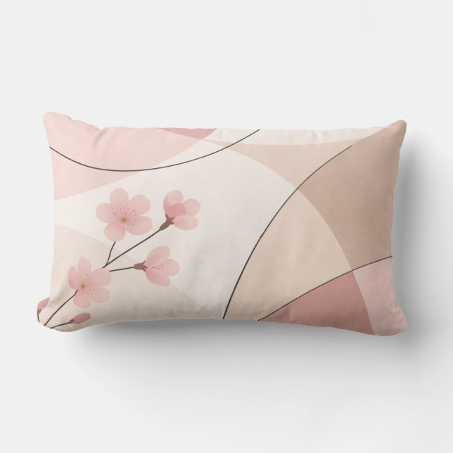 Modern Sakura Minimalistisk Geometrisk Kudd Lumbarkudde (Framsida)