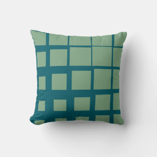 Modern Salggrön Deconstructed Plaid Abstrakt Geo Kudde