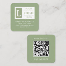 Modern Salggrön QR-kod Minimalistiskt Anpassad Log