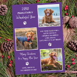 Modern sällskapsår i Hund 3-fotokollage Julkort<br><div class="desc">Vi presenterar vår senaste insamling av helgdagskort, perfekt för djur älskare och ägare av sällskapsdjur! Våra "fantastiskt bra år"-kort visar hårigets familjemedlemmar på ett sött, modernt och roligt sätt. De här korten är snyggt och festande och innehåller en fotosamling av dina husdjur under hela året. Våra kort är designade för...</div>