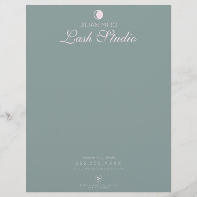 Modern Salon Beauty Eyelash Studio Letterhead Brevhuvud (Framsida)