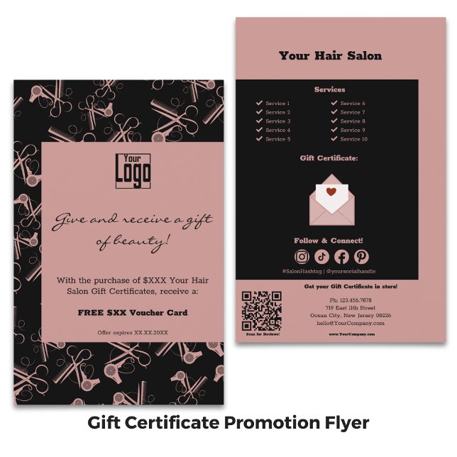 Modern Salon Gift Certificate Promotion Flygblad (Modern Salon Gift Certificate Promotion Flyer)