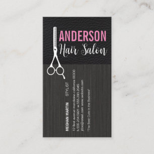 Modern Salon Läder Salon Scissors Visitkort