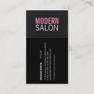 Modern Salon Läderstillista Visitkort