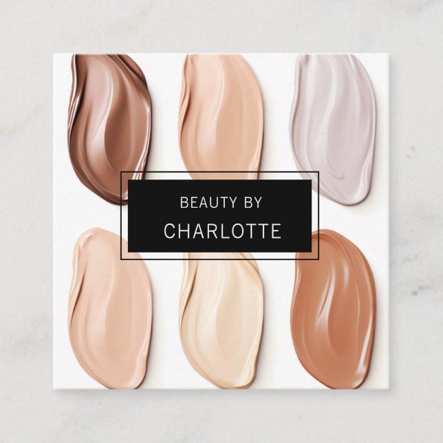 Modern, salon, makeup, skönhetsbild fyrkantigt visitkort (Framsida)