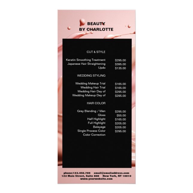 Modern, salon, makeup, skönhetsbild reklamkort (Framsidan)