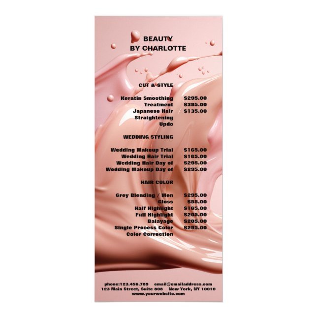 Modern, salon, makeup, skönhetsbild reklamkort (Framsidan)