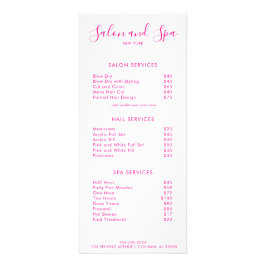 Modern Salon Pris Menu Reklamkort