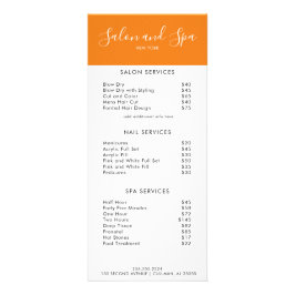 Modern Salon Pris Menu Reklamkort