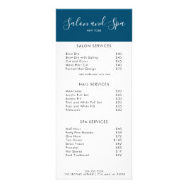 Modern Salon Pris Menu Reklamkort