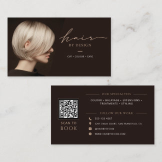 Modern Salon QR-kod Frisörkort Visitkort