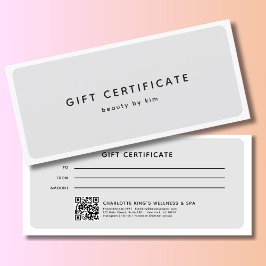 Modern Salon QR-kodsgåvscertifikat för Trendig