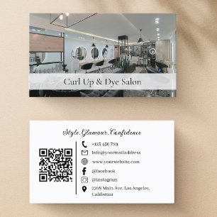 Modern Salon Social Media Photo QR-kod Visitkort