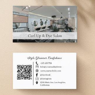 Modern Salon Social Media Photo QR-kod Visitkort