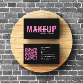 Modern Salon Spa Nagel och Eyelash Black & Rosa Visitkort