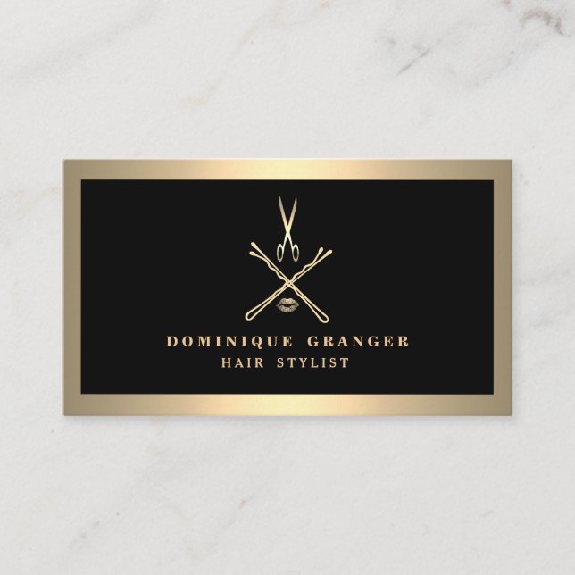 Modern salong för Makeupkonstnär & hårstylist Visitkort (Framsida)