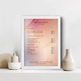 Modern salong prislista poster