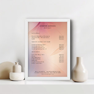 Modern salong prislista poster