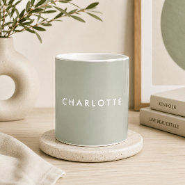 Modern Salongsgrön Personlig Namnmugg Kaffemugg